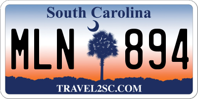 SC license plate MLN894