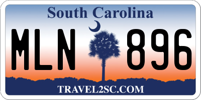 SC license plate MLN896