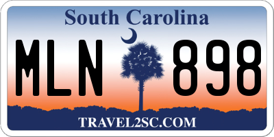 SC license plate MLN898