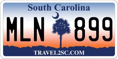SC license plate MLN899