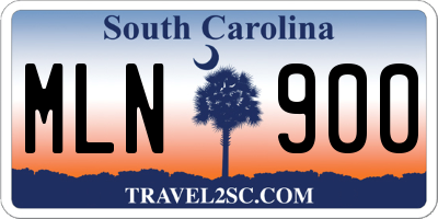 SC license plate MLN900