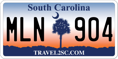 SC license plate MLN904
