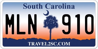 SC license plate MLN910