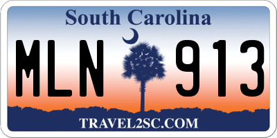SC license plate MLN913