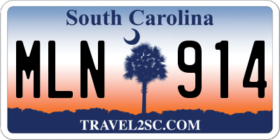 SC license plate MLN914