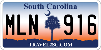 SC license plate MLN916
