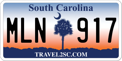 SC license plate MLN917