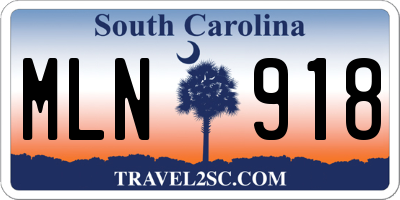 SC license plate MLN918