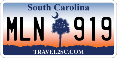 SC license plate MLN919