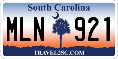SC license plate MLN921