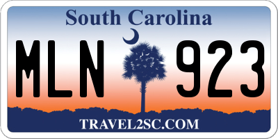 SC license plate MLN923