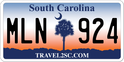 SC license plate MLN924