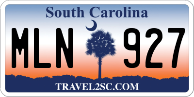 SC license plate MLN927