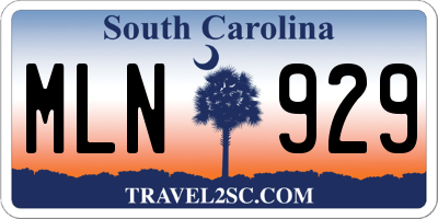SC license plate MLN929