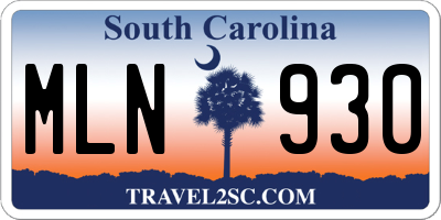 SC license plate MLN930