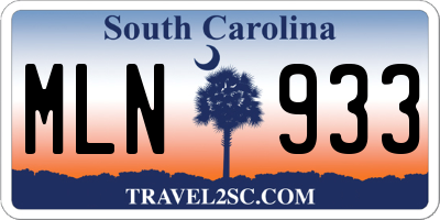 SC license plate MLN933