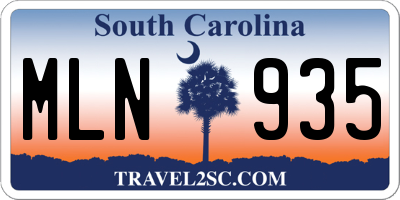 SC license plate MLN935