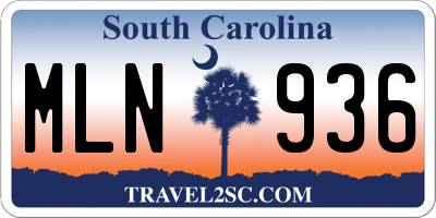 SC license plate MLN936