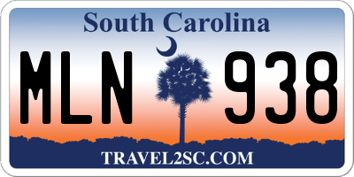 SC license plate MLN938