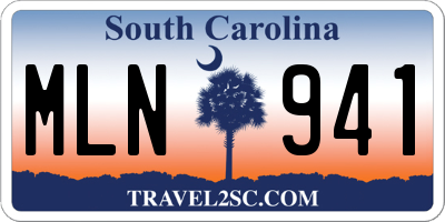 SC license plate MLN941