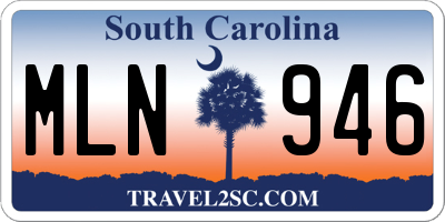SC license plate MLN946