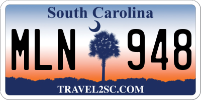 SC license plate MLN948
