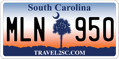 SC license plate MLN950