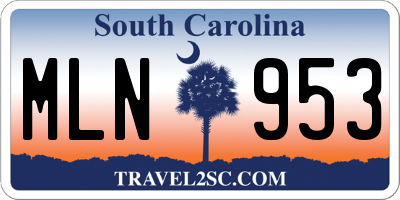 SC license plate MLN953