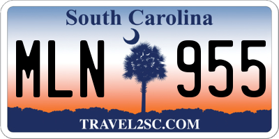 SC license plate MLN955
