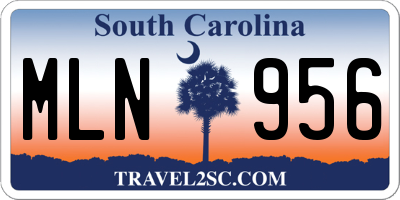 SC license plate MLN956