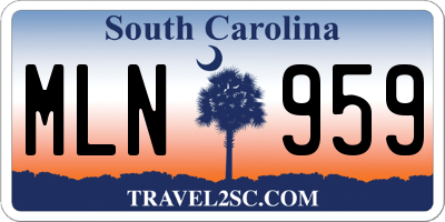 SC license plate MLN959