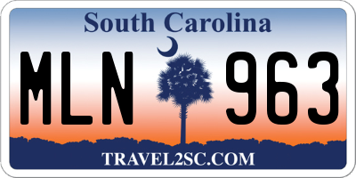 SC license plate MLN963