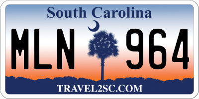 SC license plate MLN964