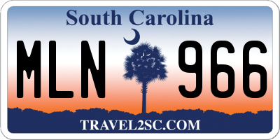 SC license plate MLN966