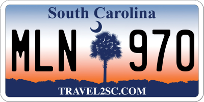 SC license plate MLN970