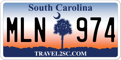SC license plate MLN974