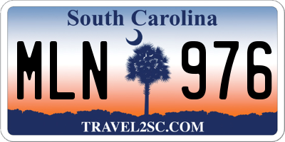 SC license plate MLN976