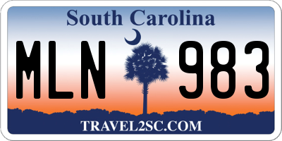 SC license plate MLN983