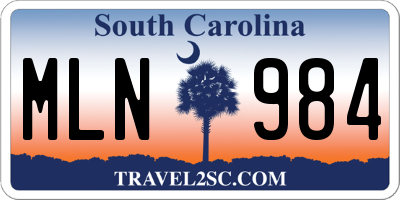 SC license plate MLN984