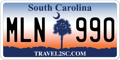 SC license plate MLN990