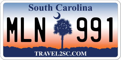 SC license plate MLN991