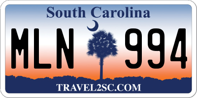SC license plate MLN994