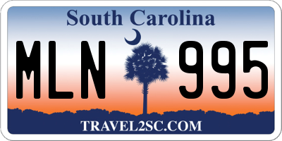 SC license plate MLN995