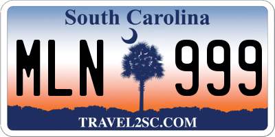 SC license plate MLN999