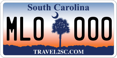 SC license plate MLO000