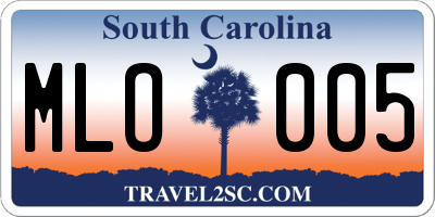 SC license plate MLO005