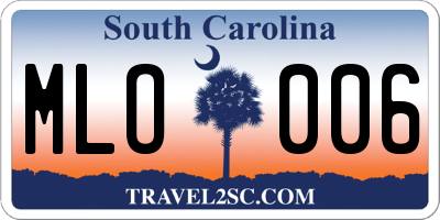 SC license plate MLO006
