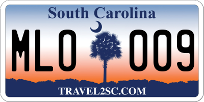 SC license plate MLO009