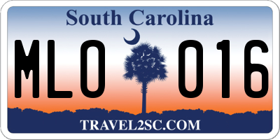 SC license plate MLO016
