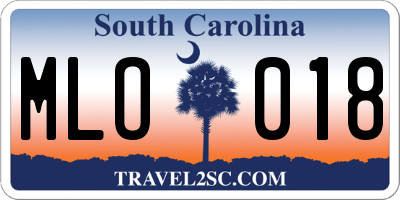 SC license plate MLO018